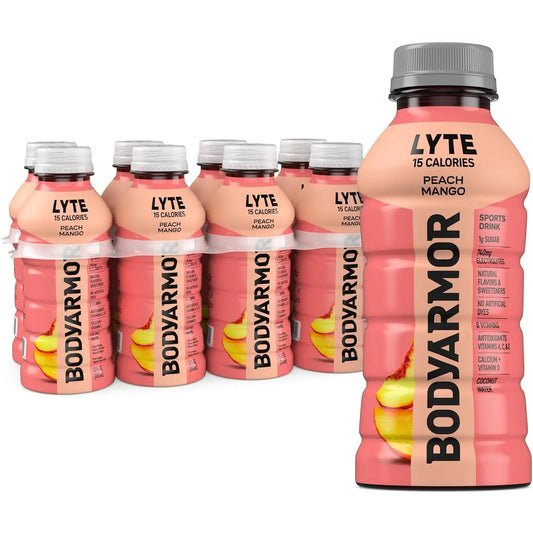 BODYARMOR LYTE Sports Drink, Peach Mango Electrolyte Drink, 12 Oz (8 Pk)