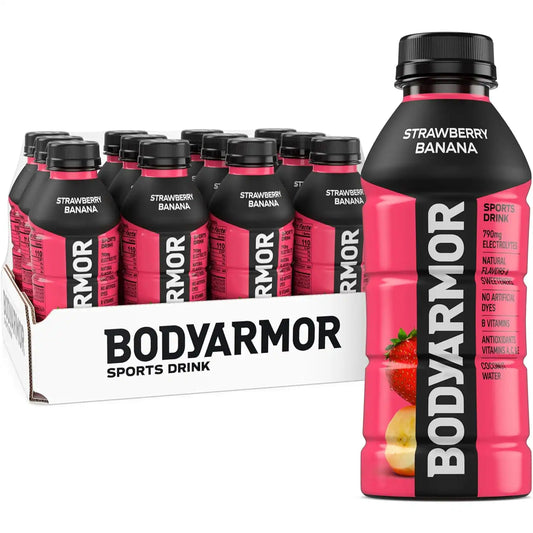 BODYARMOR Sports Drink, Strawberry Banana Electrolyte Drink, 16 Oz (12 Pk)