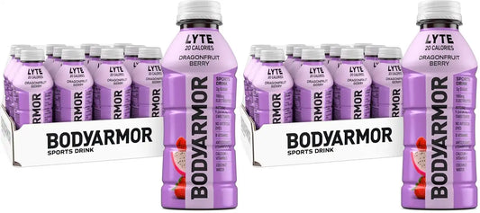 BODYARMOR LYTE, Dragonfruit Berry, Electrolyte Drink, 20 Calories, 16 Fl Oz Bottles (24 Pack), Coconut Water Sports Drink, Natural Flavor & B Vitamins