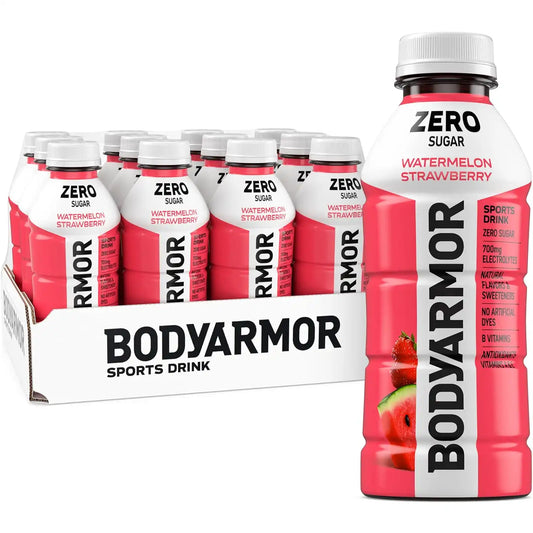 BODYARMOR ZERO Sugar Electrolyte Drink, Watermelon Strawberry 16 Oz (12 Pk)
