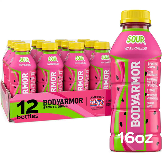 BODYARMOR Sports Drink, Sour Watermelon Electrolyte Drink, 16 Oz (12 Pk)