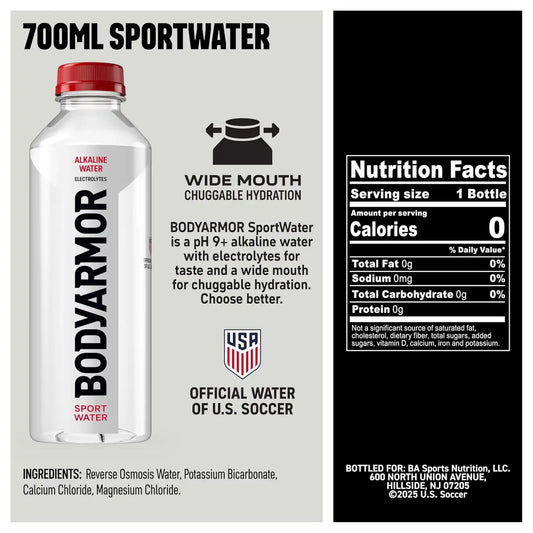 BODYARMOR SportWater, High Alkaline Water Pack + Electrolytes, 0.7L (24 Pk)