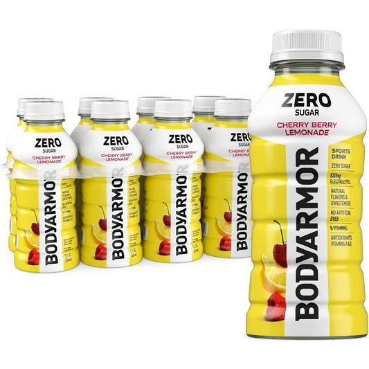 BODYARMOR ZERO Sugar Electrolyte Drink, Cherry Berry Lemonade, 12 Oz (8 Pk)
