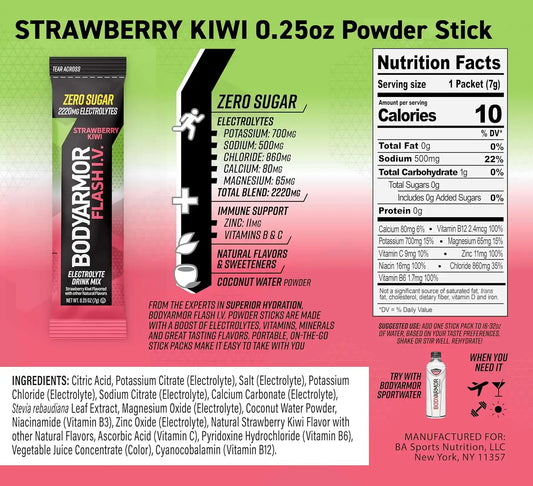 BODYARMOR Flash IV Zero Sugar Electrolyte Mix, Berry/Citrus Variety, 15 Ct
